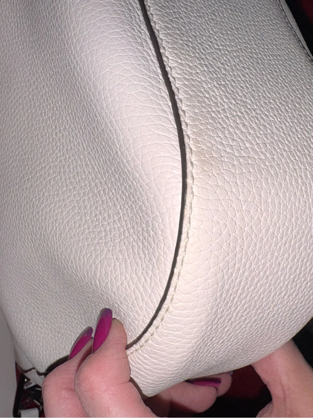 Michael Kors White Pebbled Leather Shoulder Bag